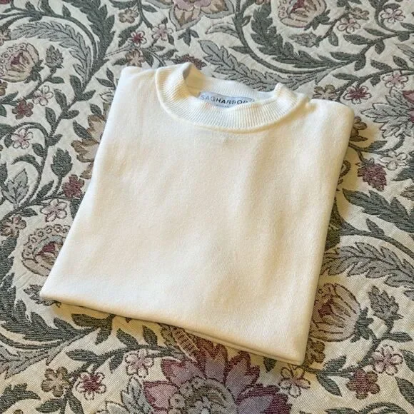 Sag Harbor | Vintage Tee Sweater Cream Size Medium - Picture 3 of 6